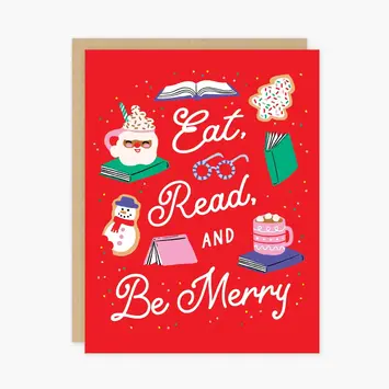 Party of One - POO POOGCHO0011 - Eat, Read and Be Merry Holiday Card