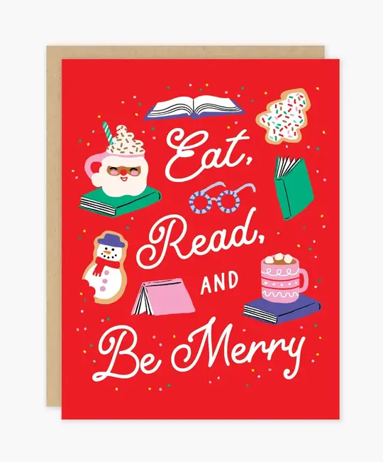 Party of One - POO POOGCHO0011 - Eat, Read and Be Merry Holiday Card