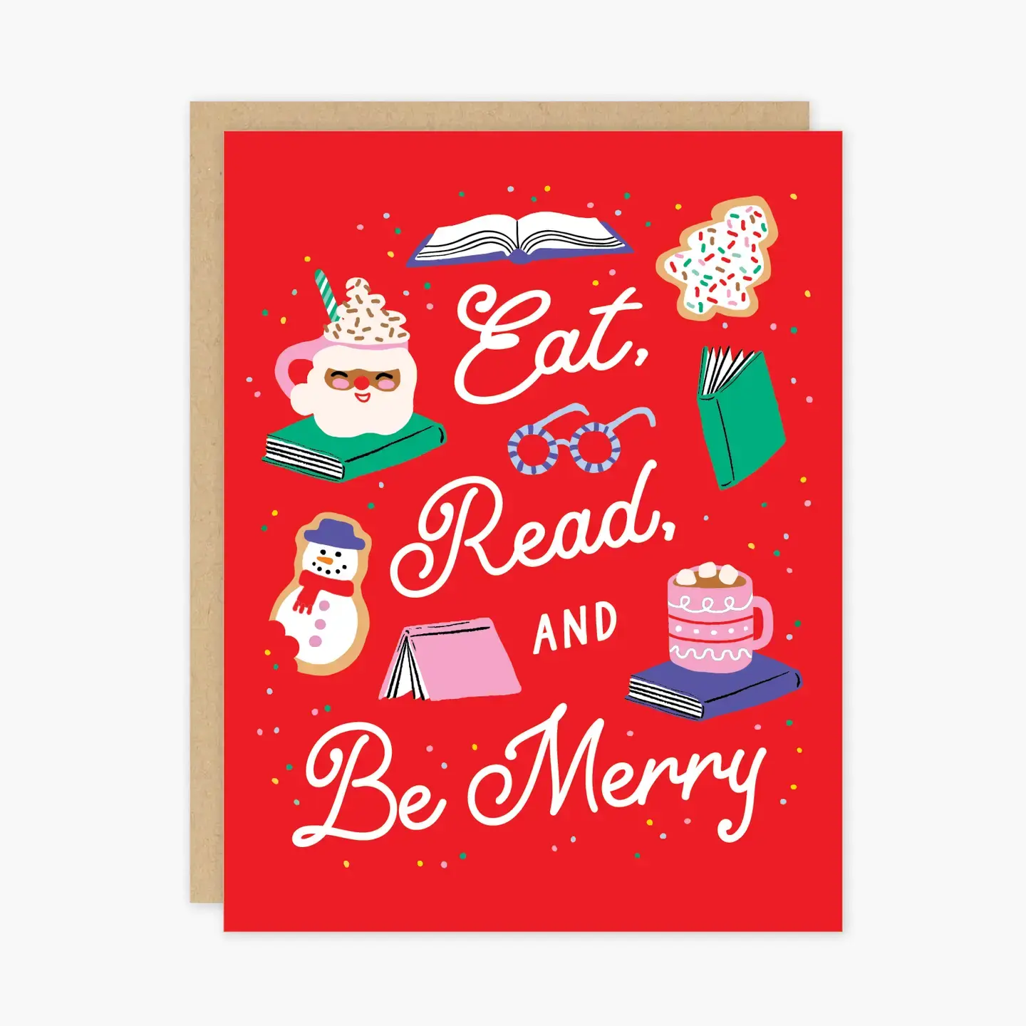 Party of One - POO POOGCHO0011 - Eat, Read and Be Merry Holiday Card