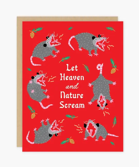 Party of One - POO POOGCHO0012 - Heaven and Nature Scream Opossum Holiday Card
