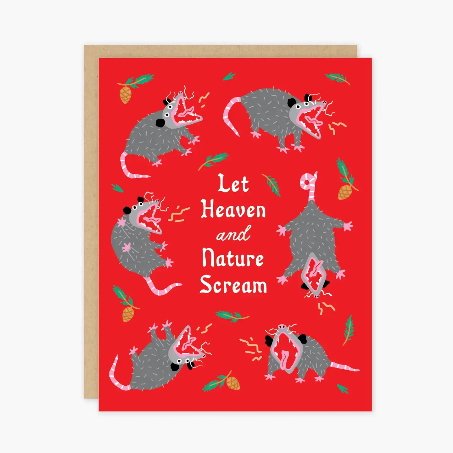 Party of One - POO POOGCHO0012 - Heaven and Nature Scream Opossum Holiday Card