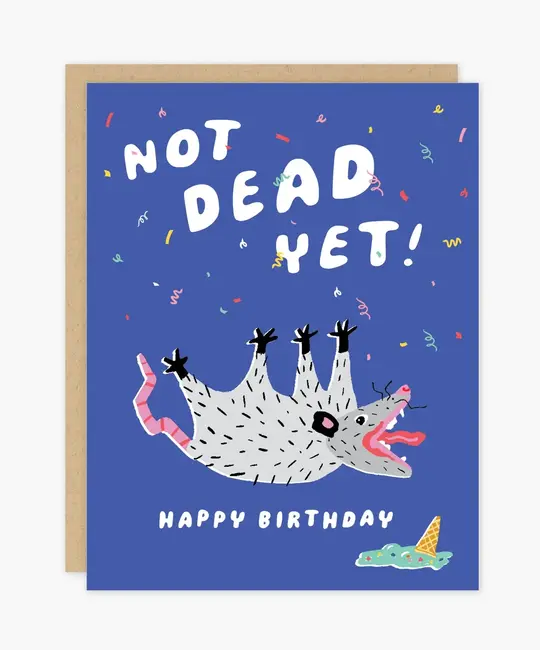 Party of One - POO POOGCBI - Not Dead Yet Opossum Birthday Card