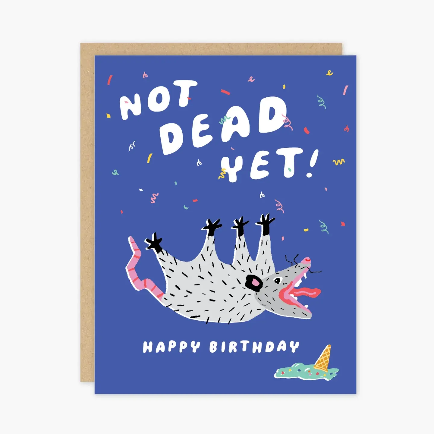 Party of One - POO POOGCBI - Not Dead Yet Opossum Birthday Card