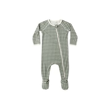 Quincy Mae - QM QM BKBC - Bamboo Zip Footie || Forest Check