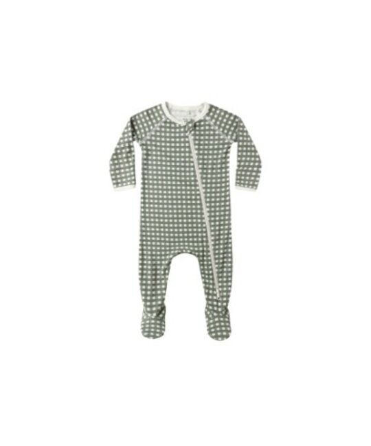 Quincy Mae - QM QM BKBC - Bamboo Zip Footie || Forest Check