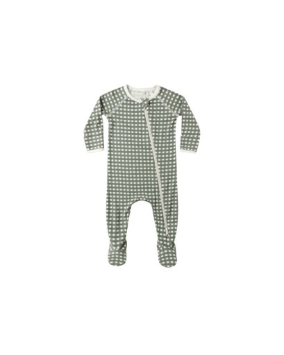 Quincy Mae - QM QM BKBC - Bamboo Zip Footie || Forest Check