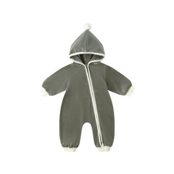 Quincy Mae - QM QM BKBC - Velour Zip Jumpsuit || Forest