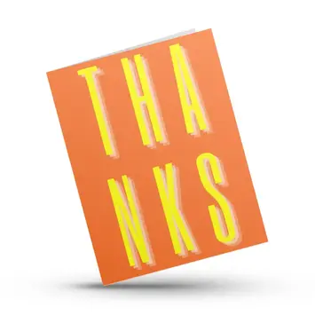 Hustle & Hope - HAH HAHGCTY0002 - Yellow and Orange Thanks Thank You Card (includes a free digital guide)