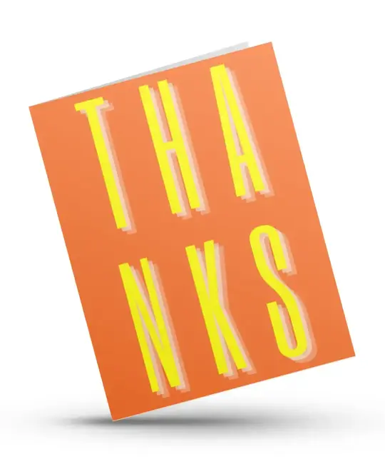 Hustle & Hope - HAH HAHGCTY0002 - Yellow and Orange Thanks Thank You Card (includes a free digital guide)