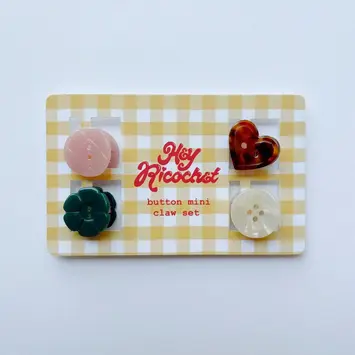 Hey Ricochet - HR HR ACHA - Button Mini Claw Clip Set, Folklore