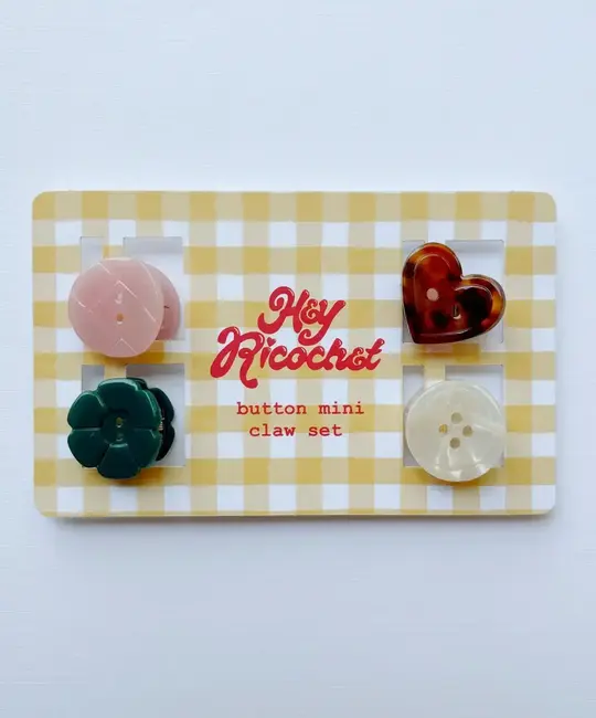 Hey Ricochet - HR HR ACHA - Button Mini Claw Clip Set, Folklore