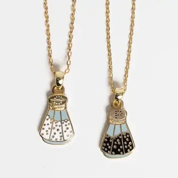 Yellow Owl Workshop - YOW YOW JENE - Salt and Pepper Shaker Double Sided Pendant Necklace