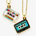 Yellow Owl Workshop - YOW YOW JENE - Cool Jams and Love Songs  Mixed Tape Double Sided Pendant Necklace