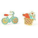 Yellow Owl Workshop - YOW YOW JE - Bicycle and Dog Basket Stud Earrings