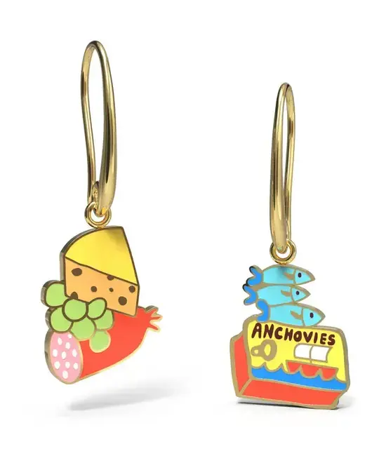 Yellow Owl Workshop - YOW YOW JE - Charcuterie Cheese & Tin Fish Drop Earrings