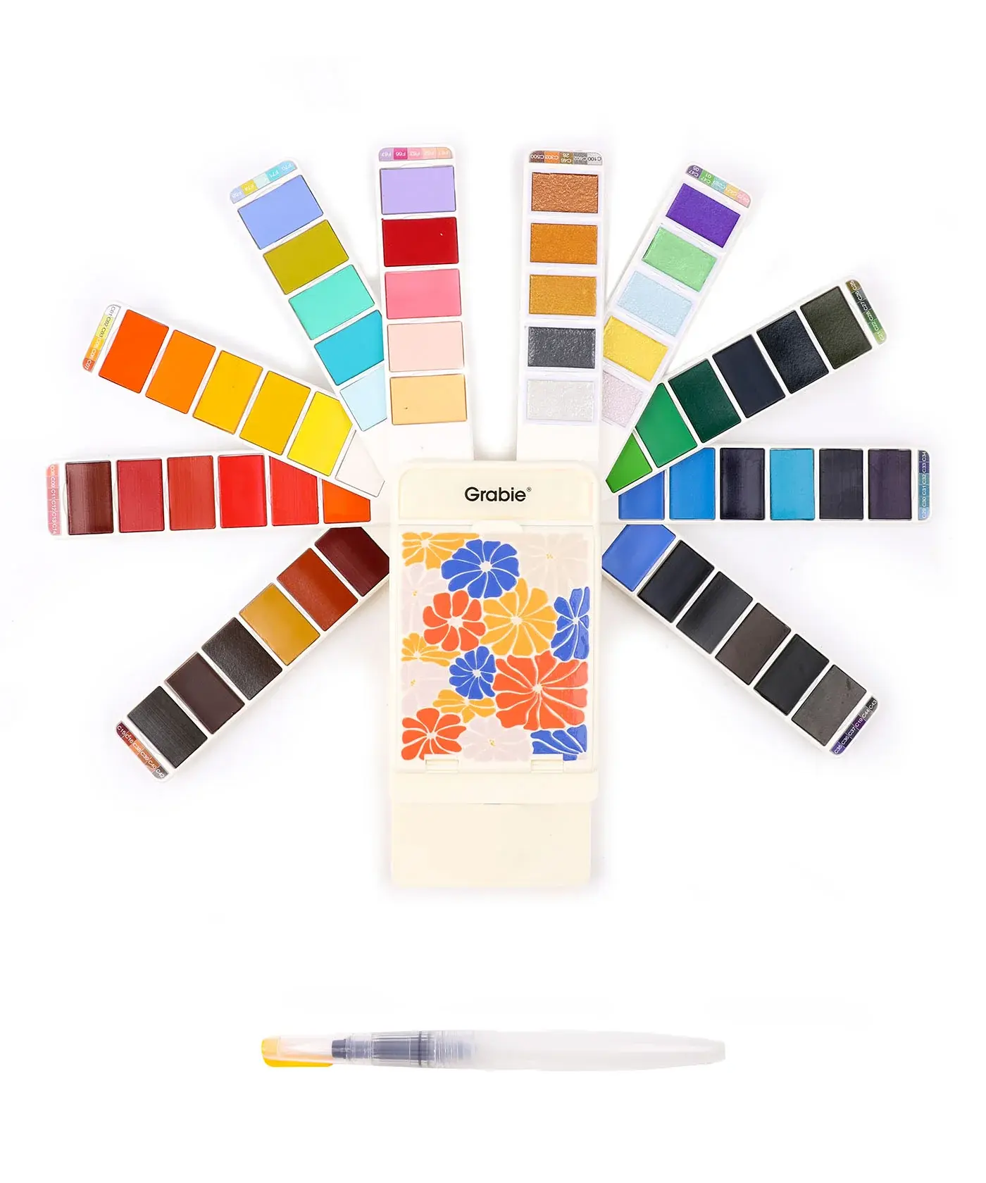 Grabie Art - GRAA GRAA AS - 56 Color Foldable Watercolor Set with Water Brush Pen