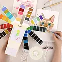 Grabie Art - GRAA GRAA AS - 56 Color Foldable Watercolor Set with Water Brush Pen