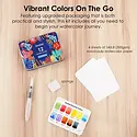 Grabie Art - GRAA GRAA AS - Pocket Watercolor Set with Water Brush Pen, Essential 12 Colors