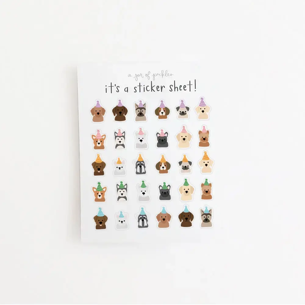 A Jar Of Pickles - AJOP AJOP ST - Party Dogs Mini Clear Sticker Sheet