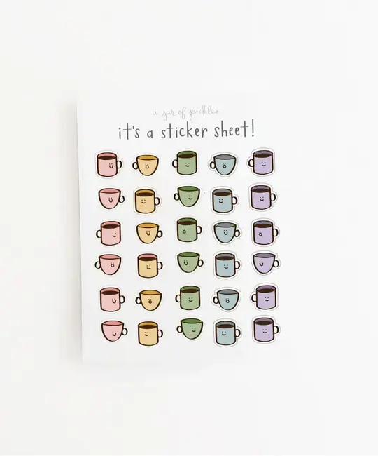 A Jar Of Pickles - AJOP AJOP ST - Coffee Mug Mini Clear Sticker Sheet