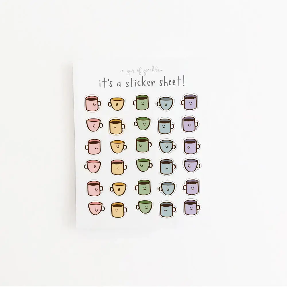 A Jar Of Pickles - AJOP AJOP ST - Coffee Mug Mini Clear Sticker Sheet