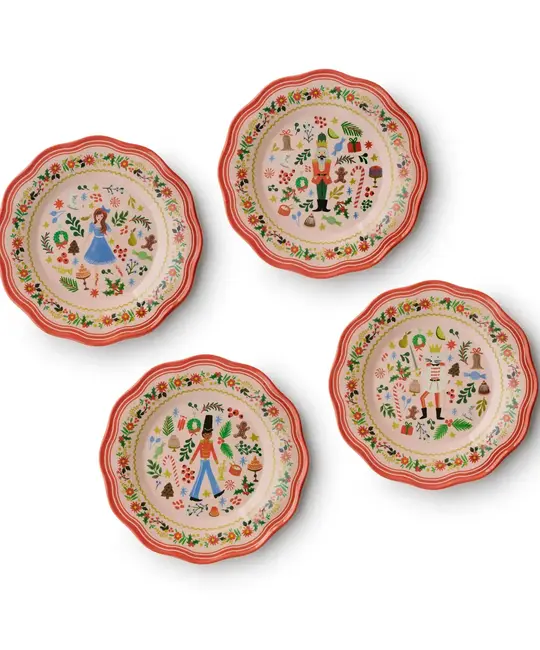 Rifle Paper Co - RP RP HG - Melamine Holly Jolly Nutcracker Dessert Plate Set