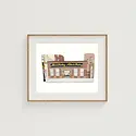 Sarah Wormann Art - SWA SWA PRSM - Mikes Pastry Boston Storefront Art Print, 8" x 10"