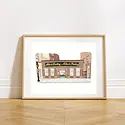 Sarah Wormann Art - SWA SWA PRSM - Mikes Pastry Boston Storefront Art Print, 8" x 10"