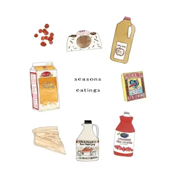 Sarah Wormann Art - SWA SWAGCHO0002 - Seasons Eatings New England Food Holiday Card