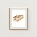 Sarah Wormann Art - SWA SWA PRSM - Lobster Roll New England Foods Mini Print, 4" x 6"