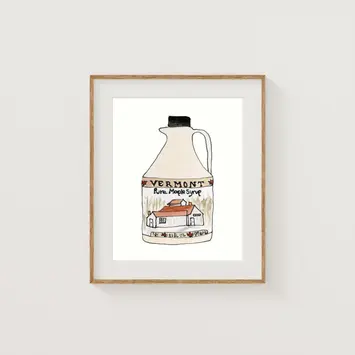 Sarah Wormann Art - SWA SWA PRSM - Maple Syrup New England Foods Mini Print, 4" x 6"