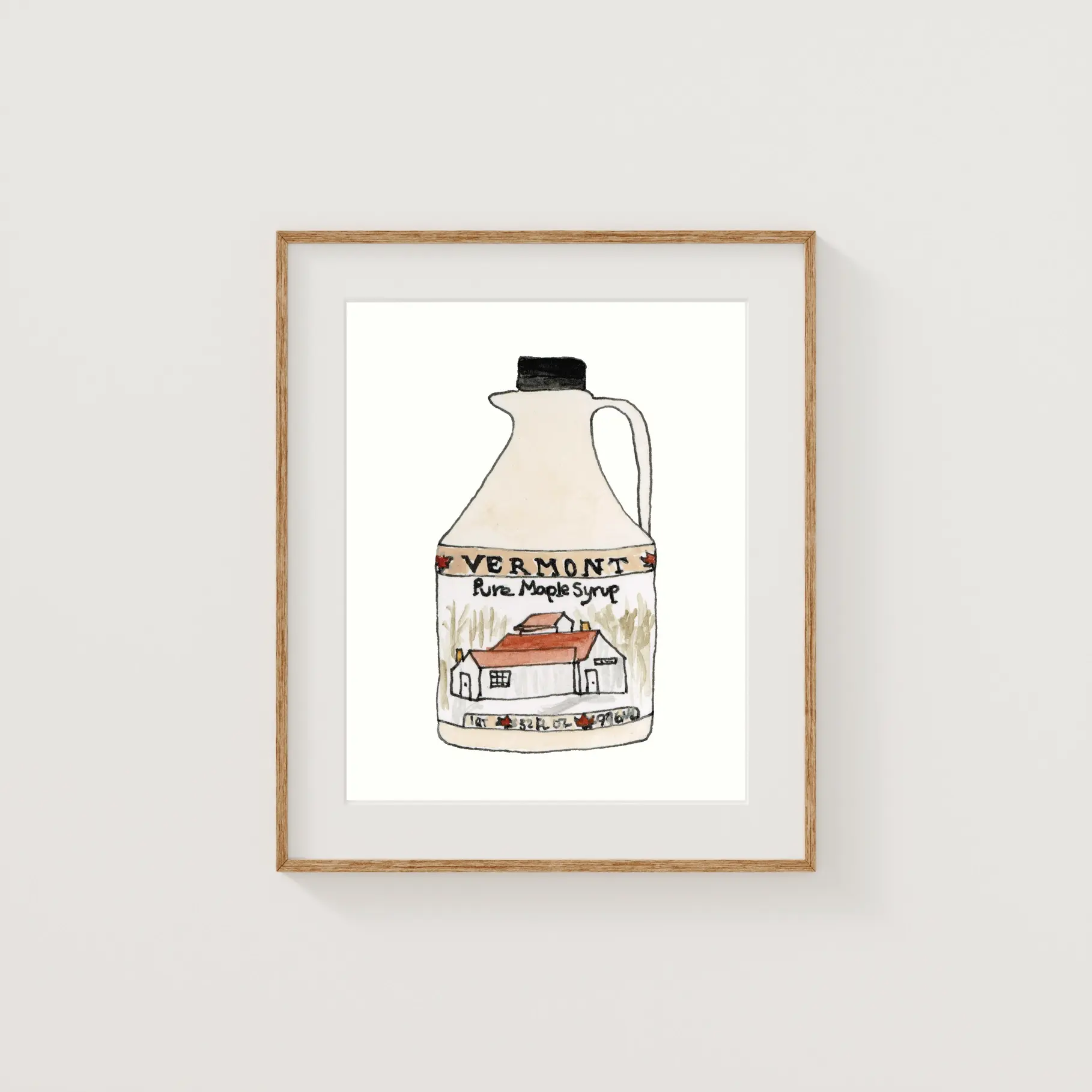 Sarah Wormann Art - SWA SWA PRSM - Maple Syrup New England Foods Mini Print, 4" x 6"
