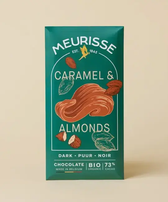 Meurisse Chocolate - MC MC FAD - Caramelized Almonds  Dark Chocolate Bar