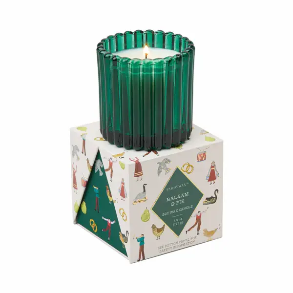 Paddywax - PA PA CALA - Balsam & Fir Holiday Merry Box, Green Tinted Glass