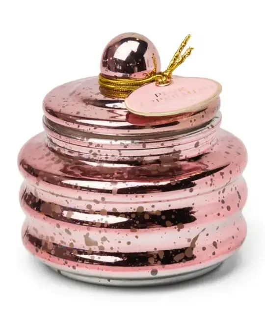 Paddywax - PA PA CASM - Beam Small Pink Mercury Glass Vessel, Pink Peppermint, 3 oz.