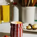Paddywax - PA PA CALA - Pink Peppermint Red & Pink Striped Ceramic Candle with Lid, Cabana Collection