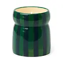 Paddywax - PA PA CALA - Balsam & Fir Green & Navy Striped Ceramic Candle with Lid, Cabana Collection