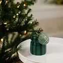 Paddywax - PA PA CALA - Balsam & Fir Green & Navy Striped Ceramic Candle with Lid, Cabana Collection