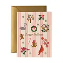 Rifle Paper Co - RP RP NSHO - Yuletide Pink Stripe Boxed Holiday Note Set of 8