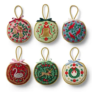Rifle Paper Co - RP RP OR - Christmastide Embroidered Ornament Set