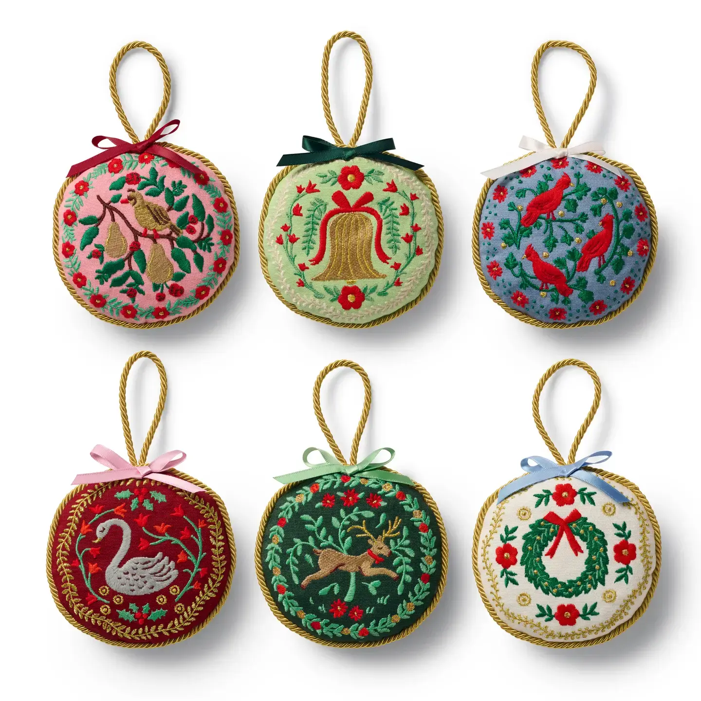 Rifle Paper Co - RP RP OR - Christmastide Embroidered Ornament Set