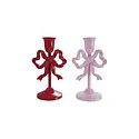 Creative Co-Op - CCO CCO HGDE -  Bow Cast Iron Taper Candle Holder (8" Tall), Pink or Red Assorted