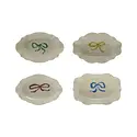 Creative Co-Op - CCO CCO HG - Small Scalloped Edge Dish with Bow, Assorted Colors