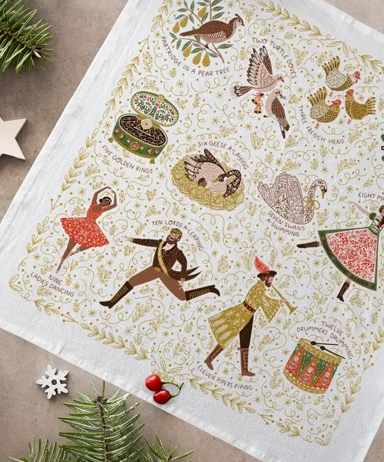 Gingiber - GIN GIN HGKL - 12 Days of Christmas Tea Towel