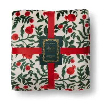 Rifle Paper Co - RP RP HG - Christmastide Pomegranate Fleece Blanket