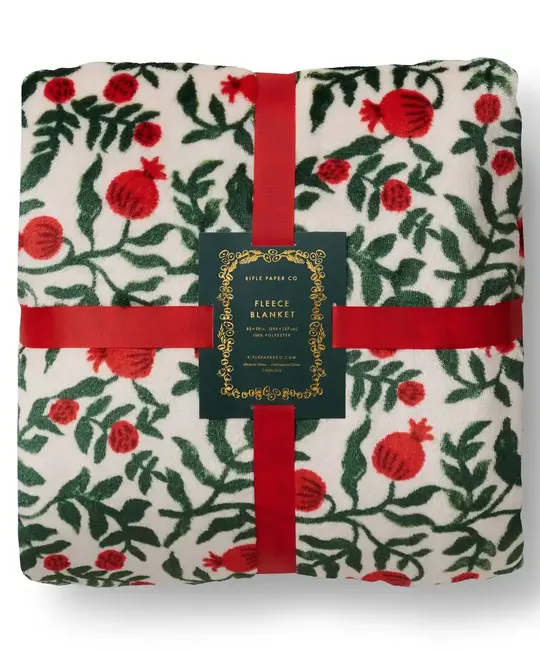 Rifle Paper Co - RP RP HG - Christmastide Pomegranate Fleece Blanket