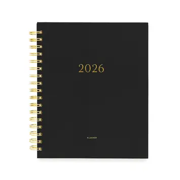 Sugar Paper - SUG SUG AG12 -  2026 Black Signature Spiral Planner, January Start Agenda
