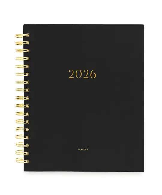 Sugar Paper - SUG SUG AG12 -  2026 Black Signature Spiral Planner, January Start Agenda