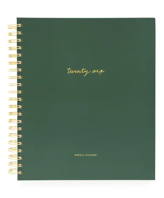 Sugar Paper - SUG SUG AG12 -  2026 Forest Green Weekly Large Spiral Planner, January Start Agenda