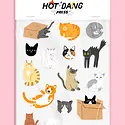 Hot Dang Press - HDP HDP DIY - All Cats Iron-on Art Sheet Set